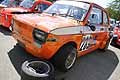 Fiat 126 dannegiata durante la gara